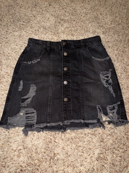 Free People Dresses & Skirts - Free People Women Black Denim Button Up Skirt Size 6